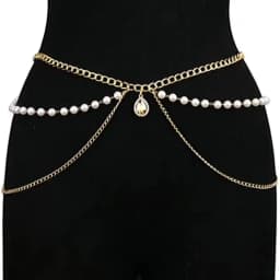 Fashionable, Versatile, Simple, Multi-layer Metal Body Chain, Personalized Emerald Diamond-set Waist Chain