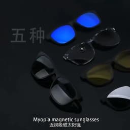 VCKA Square Myopia Glasses Sunglasses 2024 Magnet Clip Men Business Women Alloy Full Frame Custom Optics Eyewear -0.5 to -10