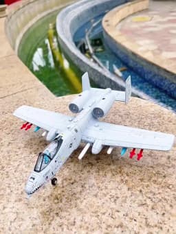 1:32 A-10 Thunderbolt II F-14 Fighter Model Toy Foldable Wheels Metal Body Airplane Sound Light Models Gifts for Children