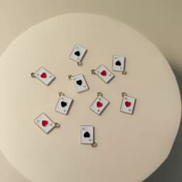 10pcs 11*15mm Enamel Heart A Poker Charms for Jewelry Making Cute Drop Earrings Pendants Necklaces DIY Keychains Accessories