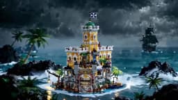 Pirate Harbour Medieval Castle Lighting Building Blocks Retro Street View Modular Assembly Model Bricks Collectible Creative Adult Gift 4975PCS