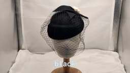 Winter Wool Bow Hat with Veil，Ladies‘ Elegant French Style Party Wedding Bridal Fascinator，Women Vintage Ascot Derby Hat