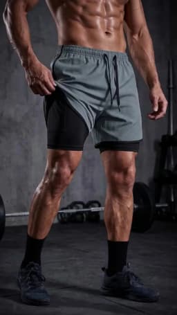 Men's 2 in 1 Running Workout Short with Phone Pocket Towel Loop Gym Athletic Quick Dry Stretchy Performance Shorts Activewear
