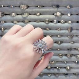 2026 Fashion Beads Anxiety Ring Fidget Spinner Rings Korea Crystal Butterfly Flower Star Moon Ring Anti Stress Jewelry Gift