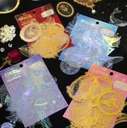 40pcs Laser Cut Dream Series Stickers Set Scrapbooking DIY Stick Labels Diary Stationery Album - Butterfly & Whale Designs