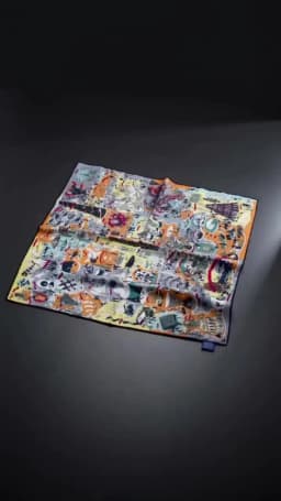 Women's 65cm Square Scarf 30% Silk 70% Wool Blend Whimsical Fantasy Print Soft Warm Breathable Luxury Fashion Accessory