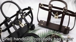 Hollow Tote Messenger Bag Set Leather Encasement Conversion Crossbody Adjustable Shoulder Strap for Women Handbag Accessories