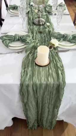 Wedding Table Runner Semi-Sheer Vintage Cheesecloth Gauze Table Decoration Setting Dining Party Christmas Banquets Arches Decor