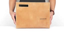 MAHEU Leather Briefcase File Bag Genuine Leather Documents Pouch Featured Crazy Horse Leather A4 File Hand bag Formal Business