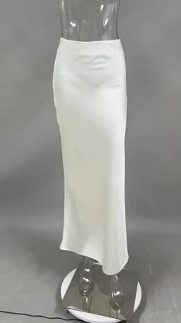 Elegant White Satin Long Skirt Women Solid High Waist Slim Fishtail Maxi Skirt 2026 New Casual Daily Commute Office Lady Skirts