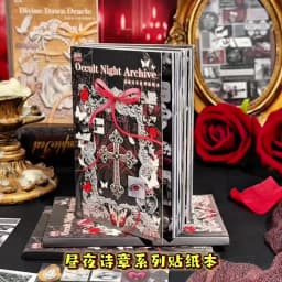 Dark Gothic Style Die Cut Stickers Book 20/40 Sheets Retro Cartoon Handmade Decorative Scrapbooking Diary Stationery Supplies