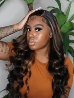 1B/30 Highlight Lace Front Wig Real Human Hair HD Transparent Lace Pre Plucked Natural Hairline Body Wave Virgin Remy Bleached Knots Glueless Design 16-38 Inch Ombre Colored Wig For Black Women Daily & Party Styling