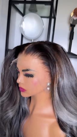 Silver Grey Highlight Human Hair Wigs For Black Women 13x6 13x4 Lace Frontal Wig Colored Body Wave Transparent Lace Front Wigs
