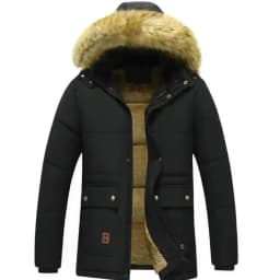 Men 2026 Winter New Windproof Fleece Warm Thick Jacket Parkas Coat Men Fashion Hooded Fur Collar Jacket Classic Casual Parka Men