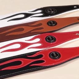YUEKO Lightning Pattern/Flame Guitar Strap Adjustable Length Strap for Acoustic/ Electric Guitar/Bass Available in Multicolor