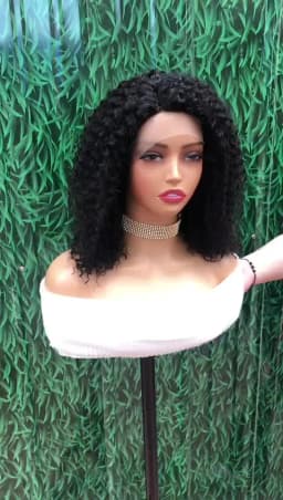 Side Part Lace Kinky Curly Human Hair Wig T Lace Part Frontal Wigs For Women Remy Brazilian Curly Human Hair Wigs 14 Inches 180%