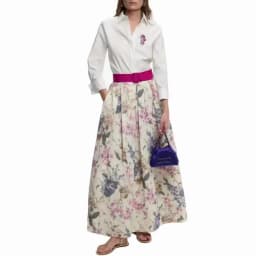 CHCH Women's Temperament Embroidery Lapel Tops single-breasted Commuter Long Sleeve Shirt Summer Casual Tops