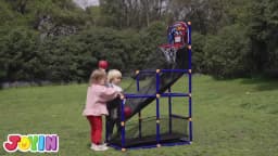 Arcade Basketball Game Set with 4 Balls and Hoop for Kids 3+ Years Old Indoor Outdoor Sport Play Easy Set Up Air Pump Included Ideal for Competition