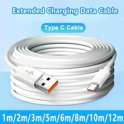 NNBILI Mini USB Cable 1M 2M 3M 8M 10M 12M C-type 6A Fast Charging Device Camera PS5 VR Universal Charging Cable