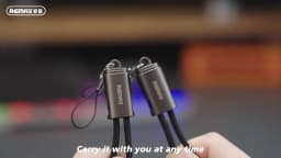 REMAX 65W Zinc Alloy Hanging Rope Braided Data Cable Type-c To Type-c PD65W High Power Fast Charge Usb Cable 20cm Length C6