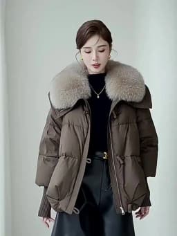 2026 Winter Down Cotton Short Padded Jacket Women Parkas Fur Collar Thick Cotton Coats Clothes Black Casual Outerwear Female New