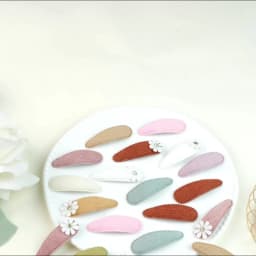 20Pcs Sweet Random Color Hair Clip Flower BB Hairpins Cute Handmade Printing Barrettes Bangs Clip Headwear Baby Hair Accessories
