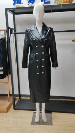 Lautaro Spring Autumn Extra Long Black Faux Leather Trench Coat for Women Double Breasted Luxury Elegant British Fashion 2022