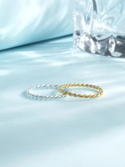 MODIAN 925 Sterling Silver Minimalist Twisted Stackable Fashion Finger Ring Classic Gold Color Thin Rings For Women Fine Jewelry