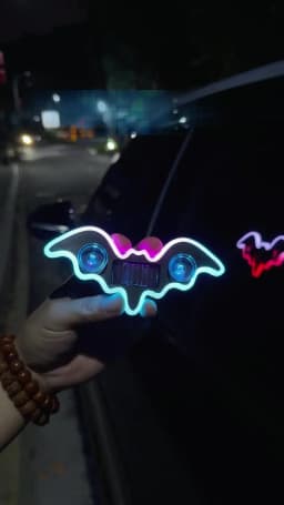 Bat-shaped Universal Solar Power Atmosphere Light Dynamic Gradient LED Fit Car Interior Ambient Light Decoration Accessory RGB