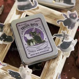 100pcs Magic Animal Party Series Tin Box Stickers Handbook Material Stickers DIY Scrapbook Picture Book Diary Notebook Tablet Ph