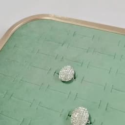 Pink Beige Gray Premium Metal Edge Inside Velvet Jewelry Tray Necklaces Rings Pendants Bracelets Storage and Display Tray