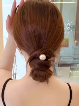 2PC Korean Cute Pearl Elastic Hair Bands Rubberband for Women Girls Hair Ties Rings Rope for Hair Accessories Ponytail Holder