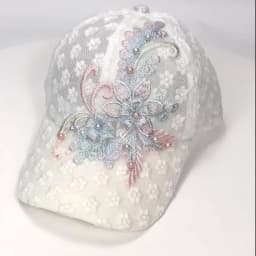 Lace Hollow out Breathable Women's Baseball Cap White Embroidery Elegant Hat