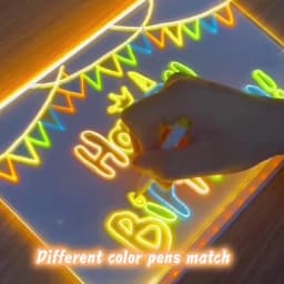 LED Note Board With Night Light 7 Colors Pen Acrylic Message Board DIY Children‘s Illuminated Drawing Board Kids Birthday Gift