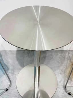 Simple Modern Industrial Style Cafe Stainless Steel Small Round Table Outdoor Leisure Round Iron Table Metal Dining Table