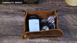 Creative Genuine Leather Valet Snap Tray Home Ofiice Desk Organizer Jewelry Pen Key Coin Desktop Storage Tray Folding Storage