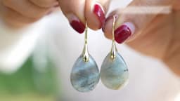 Classy Designer Hook Natural Stone Dangling Huggie Woman Waterdrop Earrings Elegant Gems Jewellery Creative Gifts