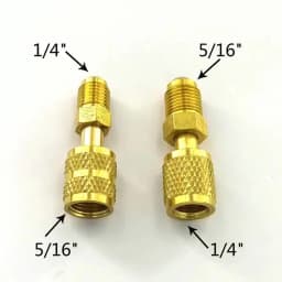 New Split Ductless Service Port Adapter R410a 5/16" SAE Female to 1/4" SAE Male