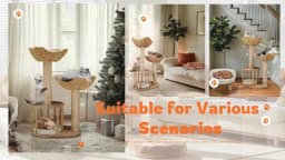 3 Tier Cat Tree Activity Tower Condo Furniture with Plush Cushion and Dangling Ball Sisal Scratching Post for Indoor Cats