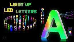 Smart LED Letters Lights Alphabet Light Decorative Name Letter Number Lamp Night Light USB MeRGBW App Music Sync Logo Game Home