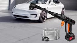Cordless Pressure Washer Max 45 Bar/652PSI ,6-in-1 Nozzle ,Rechargeable Battery , for Car Home Garden Wash, 5M Long Hose