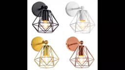 Industrial Loft LED Wall Lamp Lampshade Vintage Cage Wall Light Wall Sconce Fixture for Bedroom Living Room Home Indoor Lighting
