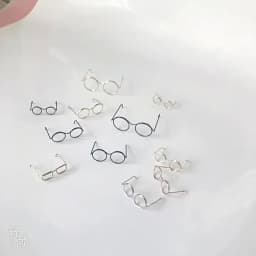 5PCS Black Frame Miniature Doll Eyewear Miniature Metal Metal Round Doll Glasses Toys Decoration Round Frame Doll Mini Glasses