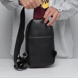 Running Waterproof Training Travel Messenger Pack Chest Bag Men's Leather Shoulder Bag Sports Multi-function Cross Body Handbag