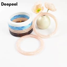 2Pcs 9.4cm Resin Round Bags Handle Plastic Amber O Ring for Wovenbag Purse Handbag Handles DIY Handmade Craft Bag Accessories