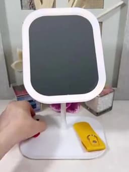 Vanity Makeup Mirror with Light, 3 Lights Color Portable Compact Travel Cosmetic Mirror Gifts Rechargeable Rotation Adjustment