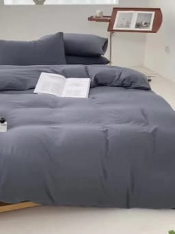 1pc Solid Color Duvet Cover 100% Washed Cotton Quilt Cover Japanese Minimalist Style Bedding Single Double King Queen Size Bed