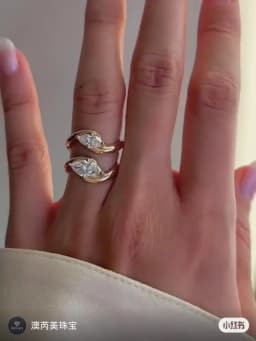 1/2CT Marquise Cut Moissanite Engagement Ring with Certicate 925 Sterling Silver Bypass Solitaire Diamond Wedding Ring for Women