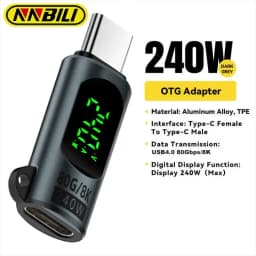 NNBILI 240W USB C Adapter Type C to USBC 4.0 OTG Connector Digital Display Data Adapter For iPhone 15 16 Macbook Pro Air Samsung