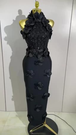 High Quality Birthday Party Dresses Black Red Beaded Flower Mesh Patchwork Long Bandage Dress Celebirty Prom Evening Club Wear